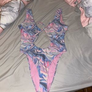 Pink tye dye Forever 21 One Piece bathing suit